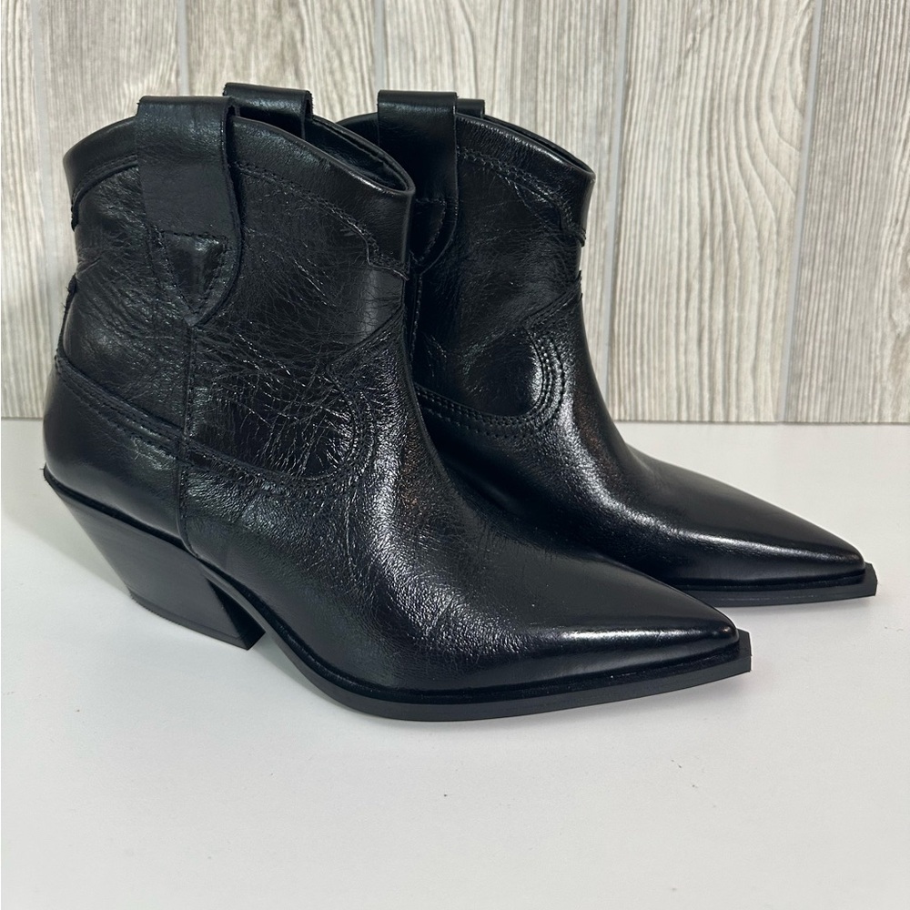 NEW! MASSIMO DUTTI Western Cowboy Boots Ankle Size 35 Black - Picture 14 of 14